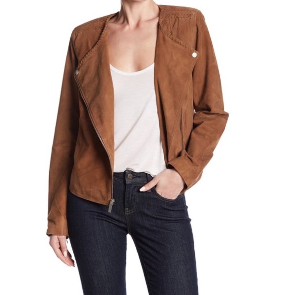 Sanctuary | Suede Moto Jacket | Women's Large Caramel